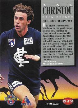1996 Select AFL #230 Ang Christou Back